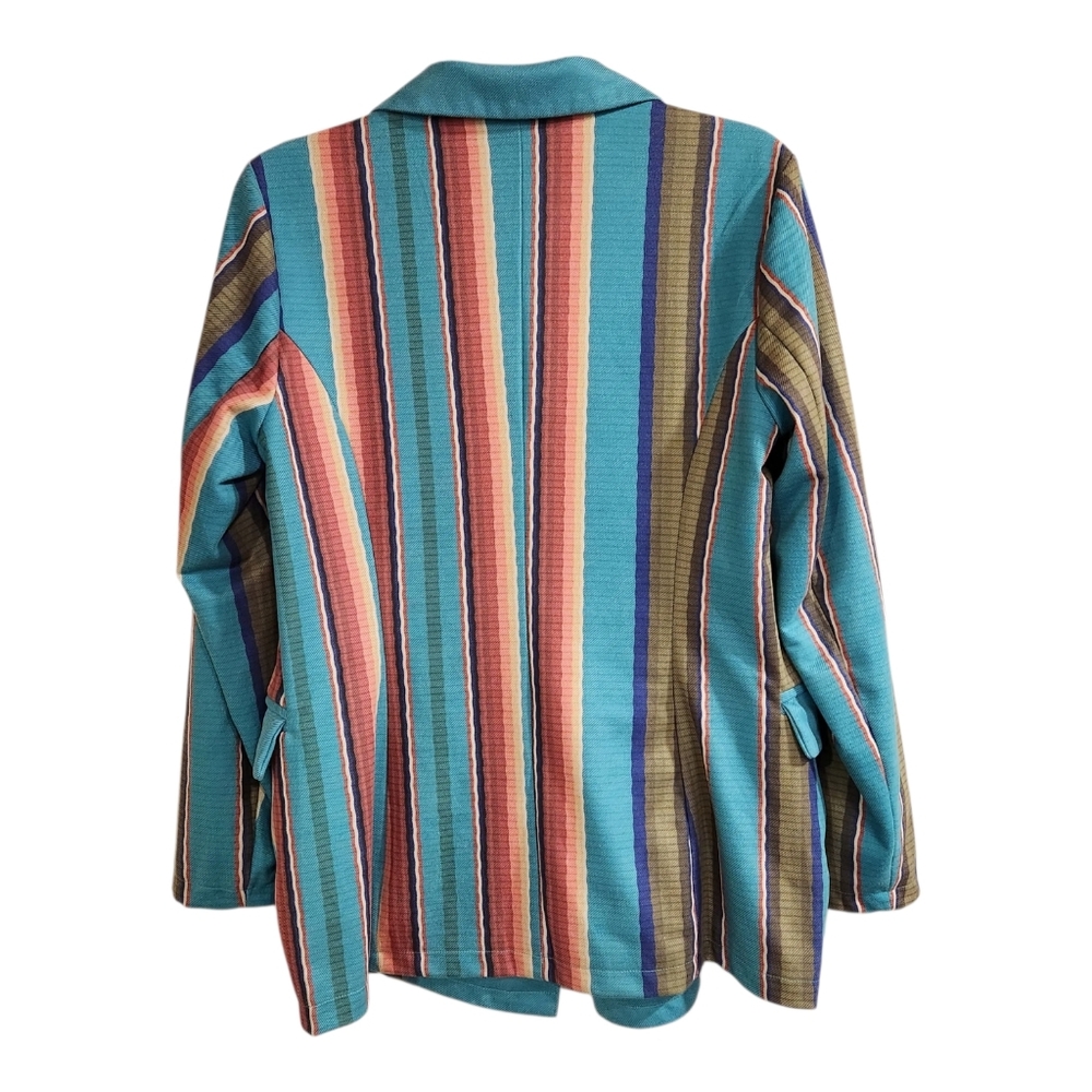 Crazy Train Womens Sz S Jacket Blazer Western Striped Pockets Buttons - Picture 2 of 10